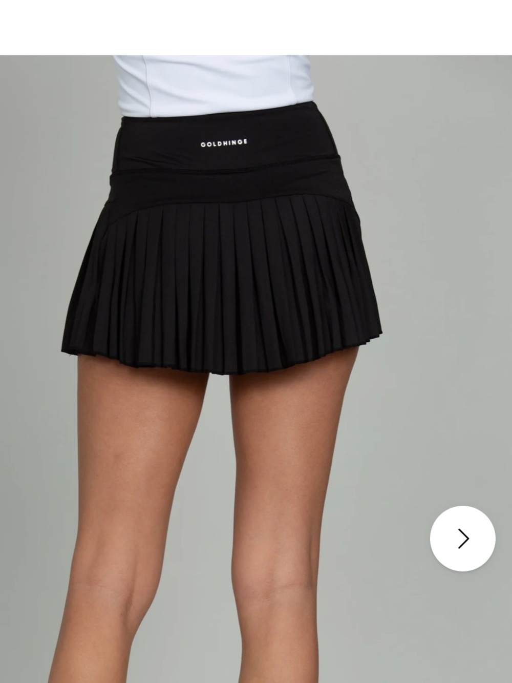 Goldhinge Black Pleated Tennis Skirt XS